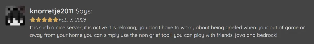 Player review screenshot