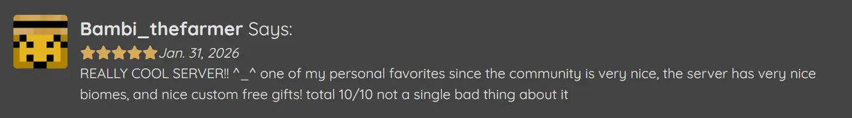 Player review screenshot